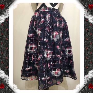 Halogen Flower Printed Circle Skirt